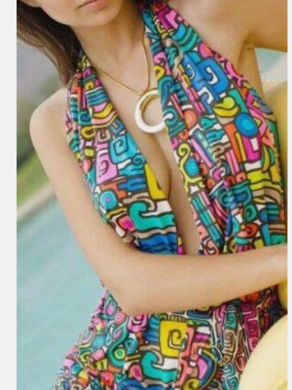 Trina Turk - Maya Halter Romper Swim Coverup, Size Small